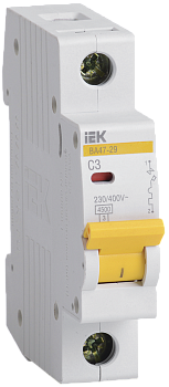 Автоматический выключатель ВА47-29 1P 3А 4,5кА характеристика С IEK в Чите