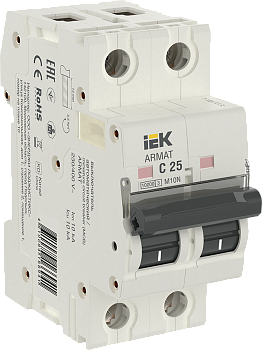 Автоматический выключательM10N 2Р 25А 10кА х-ка C ARMAT IEK в Чите