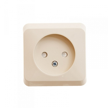 Розетка одинарная ЭТЮД SE со шторками крем в Чите
