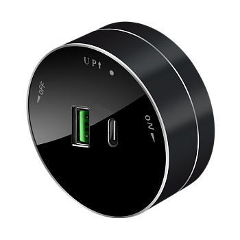 Розетка 2хUSB (тип А+С) 18Вт, 5В/3А Антрацит MultiTrack SE в Чите