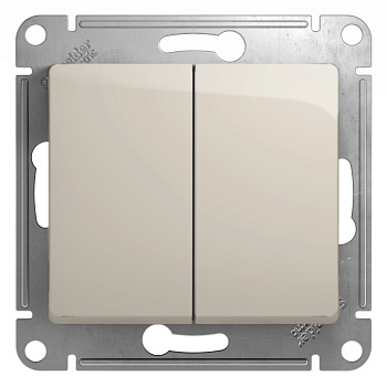 Выключатель двухклавишный Glossa SE молочный в Чите