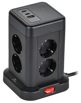Удлинитель DOMINIC У08K 1,5м 3х1мм2 USB A+C 20Вт черный IEK в Чите