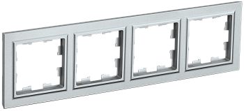 Рамка четырехместная BRITE IEK алюминий в Чите