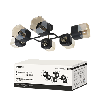 Светильник потолочный под лампу AURA TESO-BL-6E27 720x430x150 черный, золото IN HOME в Чите