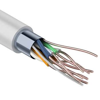 Кабель связи витая пара внутренний экранированный FTP 4PR 24AWG, CAT5e, бухта 305м REXANT в Чите