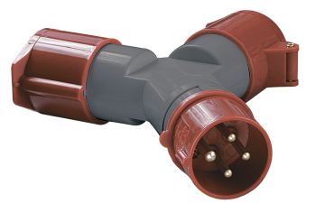 Адаптер двухлучевой TS1012-214 3Р+РЕ 16А 380В IP44 IEK в Чите