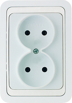 Розетка двойная МИМОЗА MAKEL белая в Чите