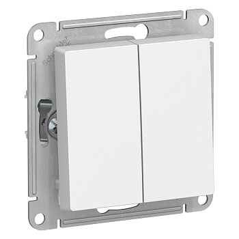 Переключатель двухклавишный AtlasDesign SE белый в Чите