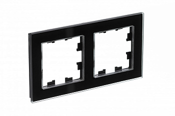 Рамка двойная AtlasDesign Nature SE стекло черная в Чите