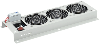 ITK Вентиляторная панель с выключателем и термостатом 3 модуля серая в Чите