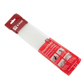 Хомут гибкий (20 шт.) белый FlexSTRAP EKF в Чите