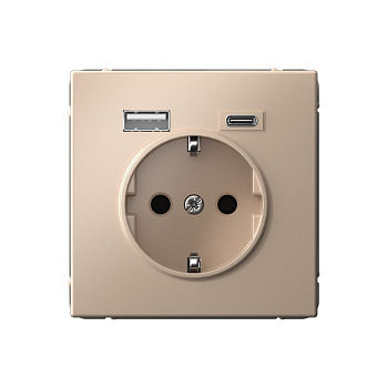 ARTGALLERY РОЗЕТКА 16А с 2 USB A+C, 5В/2,4А/3,0А, 2х5В/1,5А, механизм, ПЕСОЧНЫЙ в Чите