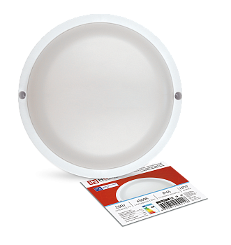 Светильник светодиодный герметичный СПП МД-2065-КРУГ 20Вт 6500К 1800Лм с микроволновым датчиком IP65 155мм IN HOME в Чите