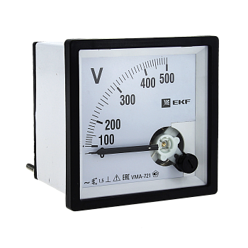 Вольтметр VMA-721 аналоговый на панель (72х72) квадратный вырез 500В прямое подключение EKF PROxima в Чите