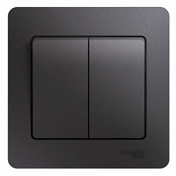 Выключатель 2кл Glossa графит в сборе в Чите