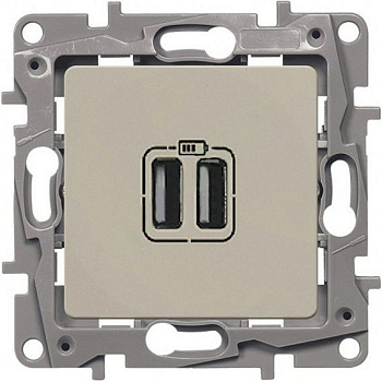 Розетка двойная USB ETIKA Legrand крем в Чите