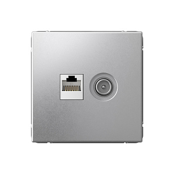 ARTGALLERY РОЗЕТКА двойная ТВ + компьютерная RJ45, кат. 5Е, АЛЮМИНИЙ в Чите