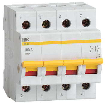 Выключатель нагрузки (мини-рубильник) ВН-32 4Р 100А IEK в Чите