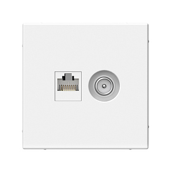 ARTGALLERY РОЗЕТКА двойная ТВ + компьютерная RJ45, кат. 5Е, БЕЛЫЙ в Чите