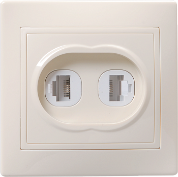 РК/Т12-ККм Розетка 2местная компьютерная и телефонная КВАРТА (кремовый) IEK в Чите