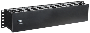 ITK 19" пластиковый кабельный органайзер с крышкой, 2U, черный в Чите