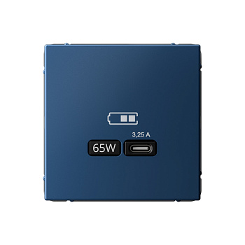 ARTGALLERY USB РОЗЕТКА тип-С 65Вт высокоскор.заряд. QC, PD, механизм, АКВАМАРИН в Чите