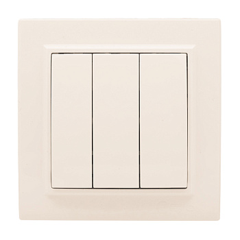 Выключатель 3-клавишный СП 10А бежевый Минск EKF в Чите