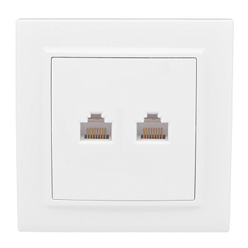 Розетка RJ-45 2-местная СП Минск  белая EKF в Чите