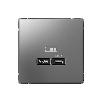 ARTGALLERY USB РОЗЕТКА тип-С 65Вт высокоскор.заряд. QC, PD, механизм, СТАЛЬ в Чите