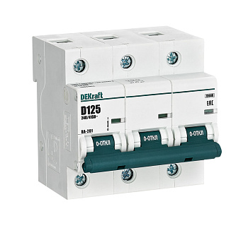 Автоматический выключатель DEKraft ВА-201 3Р 125А 10кА х-ка D в Чите