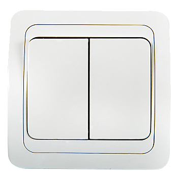 Выключатель двухклавишный CLASSICO белый 2023 IN HOME в Чите