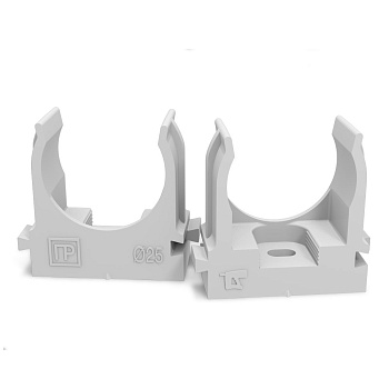 Крепеж-клипса для труб для прямого монтажа серая 25 мм Промрукав в Чите