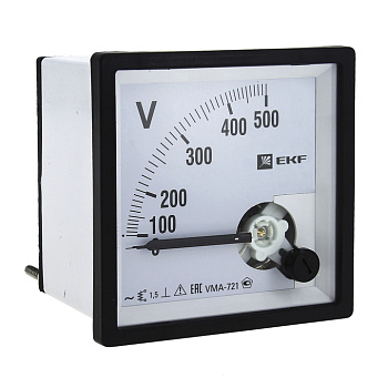 Вольтметр VMA-721 аналоговый на панель (72х72) квадратный вырез 300В прямое подключение EKF PROxima в Чите