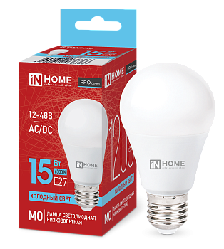 Лампа светодиодная низковольтная LED-MO-PRO 15Вт 12-48В Е27 6500К 1200Лм IN HOME в Чите