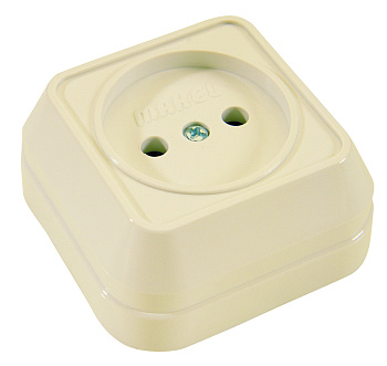 Розетка одинарная накладная MAKEL крем в Чите