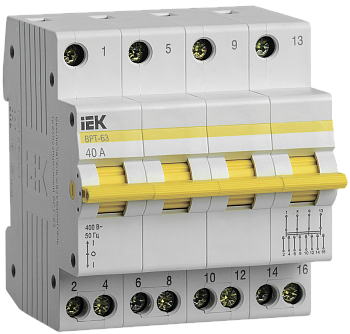 Выключатель-разъединитель трехпозиционный ВРТ-63 4P 40А IEK в Чите