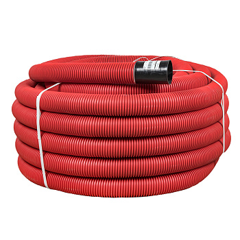 Труба гофрированная ПНД d=110 мм (50 м) двустенная с зондом красная EKF PROxima в Чите