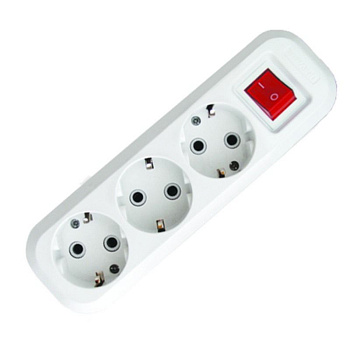 Колодка 3 гнезда с кнопкой c заземлением REXANT в Чите