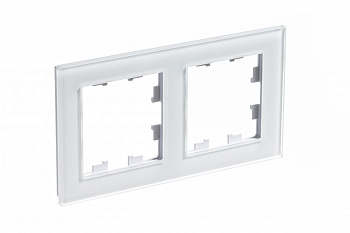 Рамка двойная AtlasDesign Nature SE стекло белая в Чите