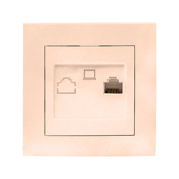 Валенсия розетка компьютерная RJ-45 1-местная кремовая EKF PROxima в Чите