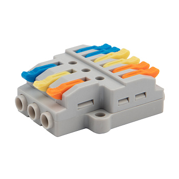 Разветвительная клемма REXANT с рычажком 3-6 0,08-4 мм с монтажной площадкой в Чите