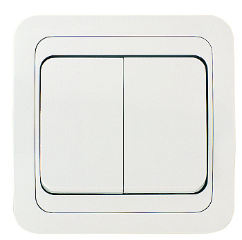 Выключатель двухклавишный МИМОЗА MAKEL белый в Чите