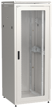 ITK LINEA N 42U 800х800мм стеклянная передняя дверь задняя металлическая серый в Чите