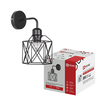 Светильник настенный под лампу LOFT ATIKO-WL-E27-BL Е27 черный IN HOME в Чите