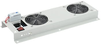 ITK Вентиляторная панель с выключателем и термостатом 2 модуля серая в Чите