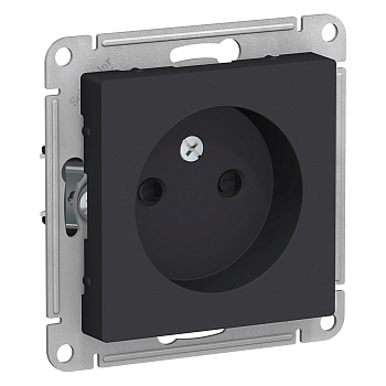 Розетка 1ая со шторками AtlasDesign карбон в Чите