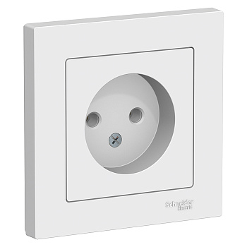 Розетка одинарная AtlasDesign SE белая в сборе в Чите