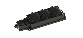 Розетка (Каучук) 3 места 2К+3 MultiSet IP44 черная в Чите