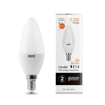 Лампа светодиодная LED-СВЕЧА 12Вт E14 3000K 880Лм Elementary GAUSS в Чите