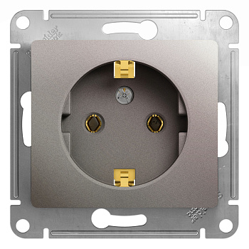 Розетка одинарная Glossa SE с заземлением платина в Чите